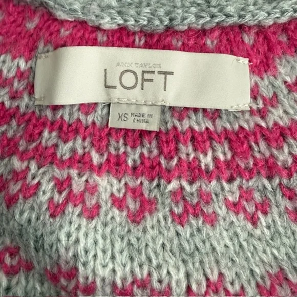 Fair Isle Pink & Gray Sweater - Picture 3 of 4